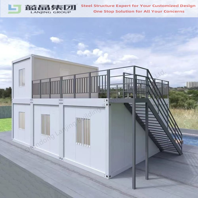 Multi-story Flat Pack Container House Home Office with Stairs